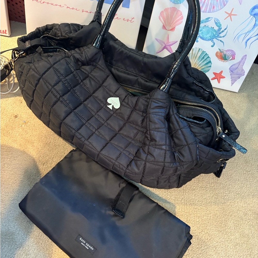kate spade New York Quilted Black diaper bag